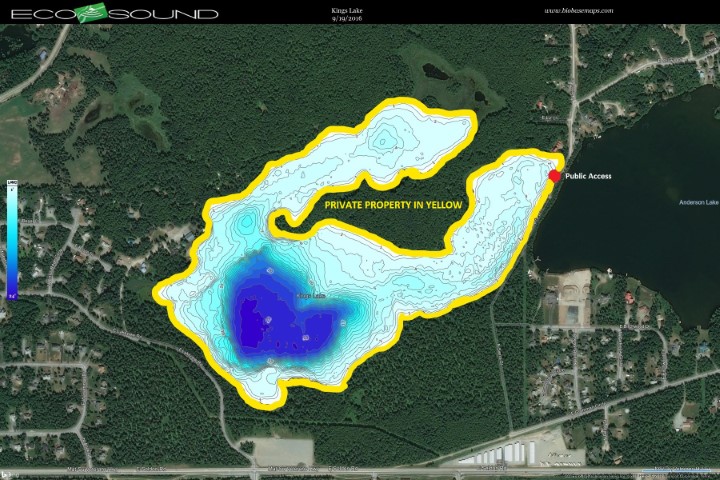 Bathymetric Map of Kings Lake